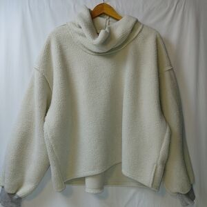 We The Free Elk Mountain Cowl Neck Sweater Women's Size Large Cream Gray
